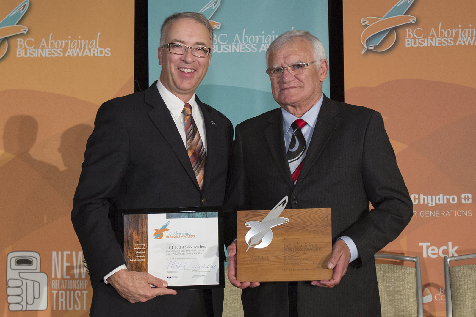 George Lacerte receiving business achievement award